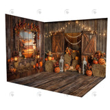 Allenjoy Autumn Rustic Barn Door Room Set Backdrop Gbsx-00512&Gbsx-00515&Ym8G-B0505