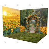 Allenjoy Autumn Sunflower Arch Field Room Set Backdrop Ym8G-A9017&Gbsx-00648&Gbsx-99784