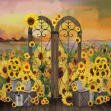 Autumn Sunflower Field Photography Backdrop GBSX-99615