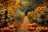 Allenjoy Autumn Sunflower Harvest Haven Path Photography Backdrop Gbsx-00757