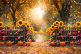 Allenjoy Autumn Sunflower Pathway Photography Backdrop Gbsx-00992