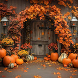 Allenjoy Autumn Wooden Arch Door Photography Backdrop Gbsx-00363