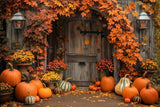 Allenjoy Autumn Wooden Arch Door Photography Backdrop Gbsx-00363