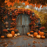 Allenjoy Autumn Wooden Arch Door Photography Backdrop Gbsx-00364