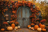 Allenjoy Autumn Wooden Arch Door Photography Backdrop Gbsx-00364