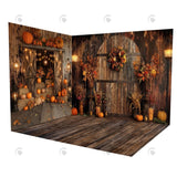 Allenjoy Autumn Wooden Barn Door Room Set Backdrop Gbsx-00516&Gbsx-00552&Ym8G-B0505