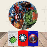 Superhero Teams Custom Round Backdrop With Plinths AS-DLZ-a184c3