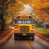 Back To School Autumn Bus Photography Backdrop GBSX-99619