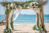 Beach White Flower Arch Photography Backdrop GBSX-99643