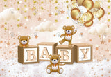 Allenjoy Bear Theme Baby Shower Photography Backdrop Gbsx-00503