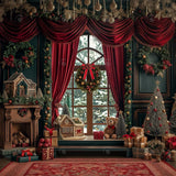 Beary Christmas Window Photography Backdrop GBSX-99648