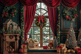 Beary Christmas Window Photography Backdrop GBSX-99648