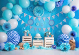 Blue Birthday Balloons Photography Backdrop GBSX-99653