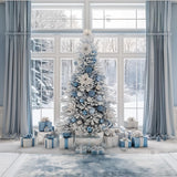 Allenjoy Blue Christmas Photography Backdrop Gbsx-00621