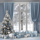 Allenjoy Blue Christmas Photography Backdrop Gbsx-00622