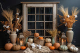 Allenjoy Boho Autumn Window Photography Backdrop GBSX-00123