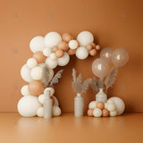 Allenjoy Boho Brown Balloon Arch Photography Backdrop Gbsx-00453