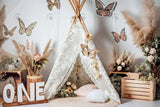 Allenjoy Boho Butterflies Birthday Photography Backdrop Gbsx-00798