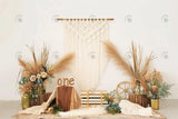 Allenjoy Boho Pampas And Roses Photography Backdrop Gbsx-00451