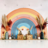 Allenjoy Boho Rainbow Garden Photography Backdrop Gbsx-00439