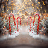 Allenjoy Candy Cane Bokeh Lane Photography Backdrop GBSX-00002
