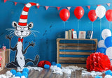 Cartoon Blue Red 1St Birthday Photography Backdrop GBSX-99667