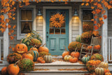 Allenjoy Charming Autumn Porch Photography Backdrop Gbsx-00561