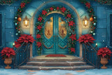 Allenjoy Cheerful Poinsettia Entryway Photography Backdrop Gbsx-00204