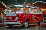 Allenjoy Chrismas Red Bus Car Photography Backdrop Gbsx-01123