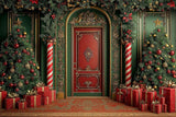 Allenjoy Christmas Arched Door Photography Backdrop Gbsx-01141