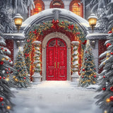 Allenjoy Christmas Arched Porch Photography Backdrop Gbsx-01155