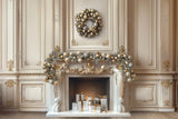 Allenjoy Christmas Baroque Fireplace Photography Backdrop Gbsx-00770