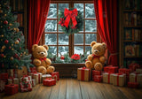 Allenjoy Christmas Bears Room Window Photography Backdrop Gbsx-01079