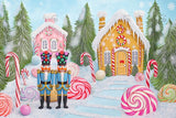 Allenjoy Christmas Candyland Gingerbread House Photography Backdrop Gbsx-01032