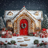 Allenjoy Christmas Festive Gingerbread House Photography Backdrop Gbsx-01148