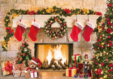 Christmas Fireplace Photography Backdrop GBSX-99685