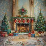 Christmas Fireplace Photography Backdrop GBSX-99686