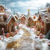 Allenjoy Christmas Gingerbread Town Photography Backdrop Gbsx-01008