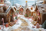 Allenjoy Christmas Gingerbread Town Photography Backdrop Gbsx-01008