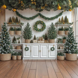 Allenjoy Christmas Greenery Kitchen Photography Backdrop Gbsx-01151