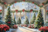 Allenjoy Christmas Greenhouse Photography Backdrop Gbsx-00207