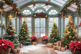 Allenjoy Christmas Greenhouse Photography Backdrop Gbsx-00208