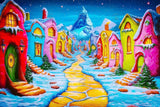 Allenjoy Christmas Holiday Scenic Village Photography Backdrop Gbsx-01140