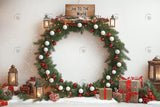 Allenjoy Christmas Joy To The World Wreath Photography Backdrop Gbsx-01113