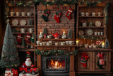 Allenjoy Christmas Kitchen Story Photography Backdrop Gbsx-00465