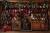 Allenjoy Christmas Kitchen Story Photography Backdrop Gbsx-00466