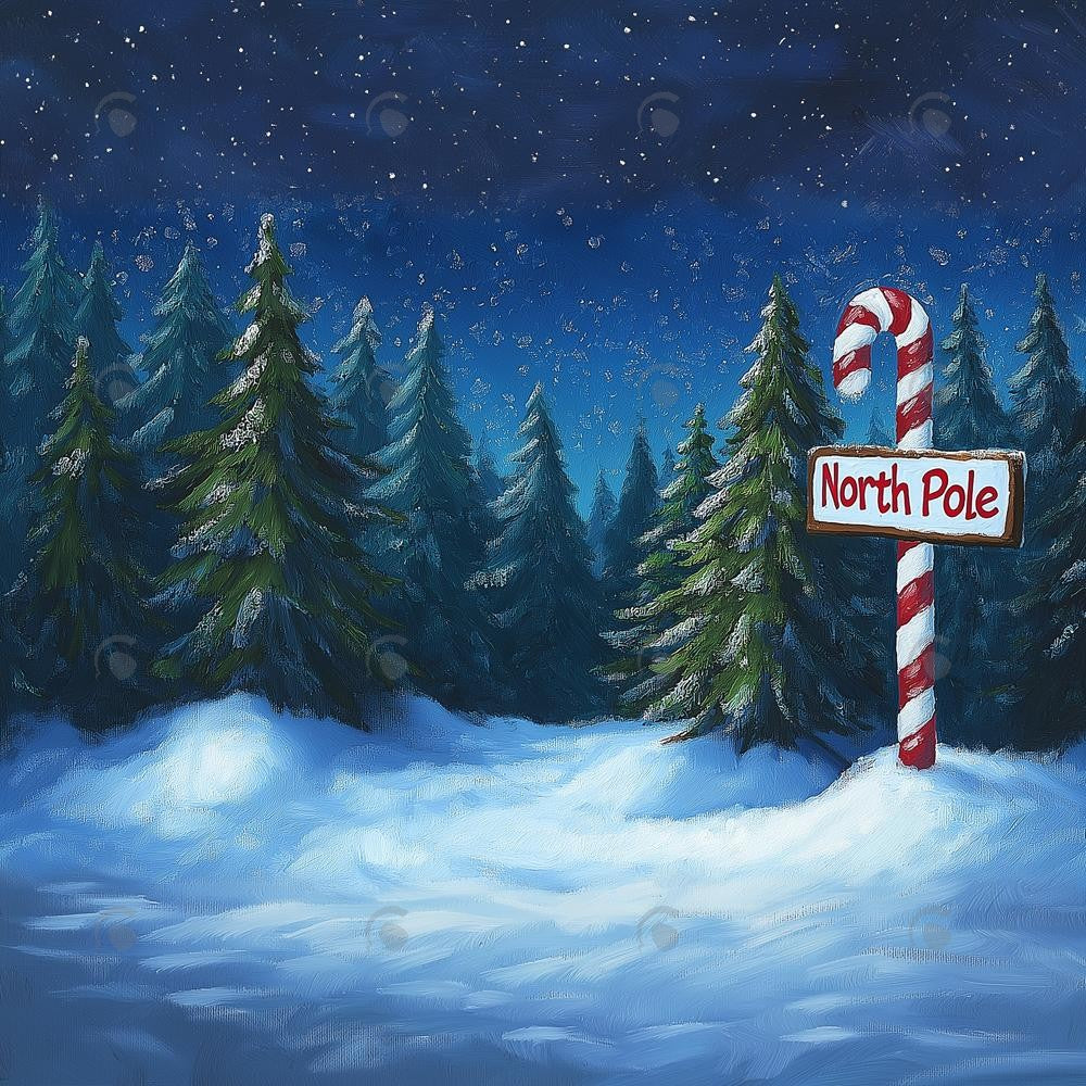 Allenjoy Christmas North Pole Forest Photography Backdrop Gbsx-01191