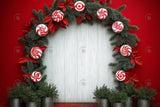 Allenjoy Christmas Peppermint Arch Photography Backdrop Gbsx-01149