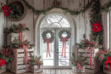 Allenjoy Christmas Peppermint Door Photography Backdrop Gbsx-01000