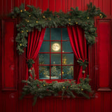 Allenjoy Christmas Red At Midnight Window Photography Backdrop Gbsx-01009